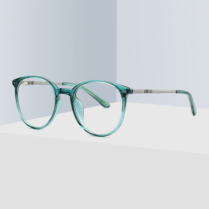Hotochki Women's Full Rim Round TR-90 Resin Alloy Frame Eyeglasses 2055 Full Rim Hotochki