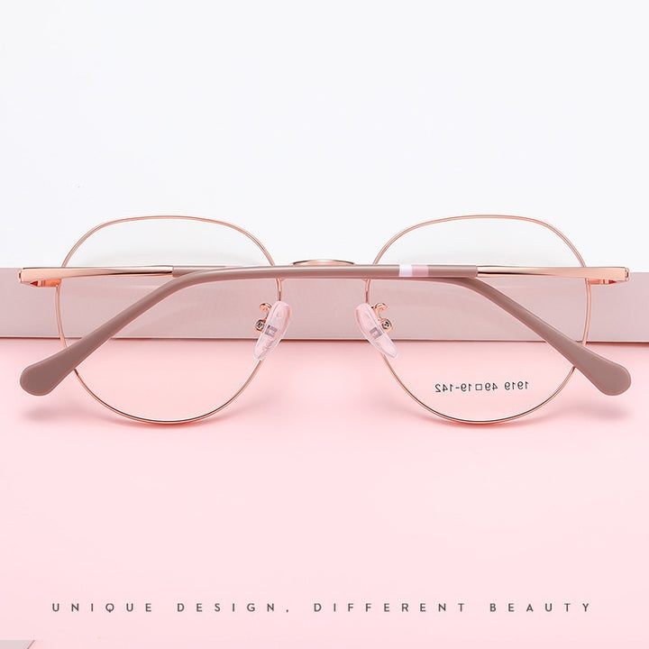 Yimaruili Unisex Full Rim Round Alloy Frame Eyeglasses Y1919 Full Rim Yimaruili Eyeglasses
