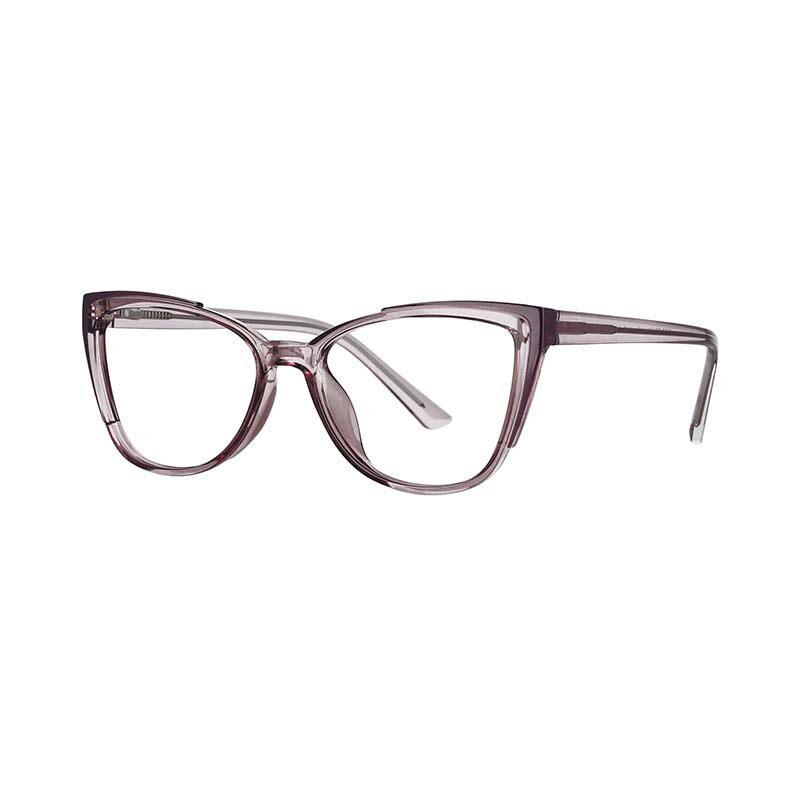 CCspace Unisex Full Rim Square Cat Eye Tr 90 Titanium Frame Eyeglasses 53103 Full Rim CCspace Purple