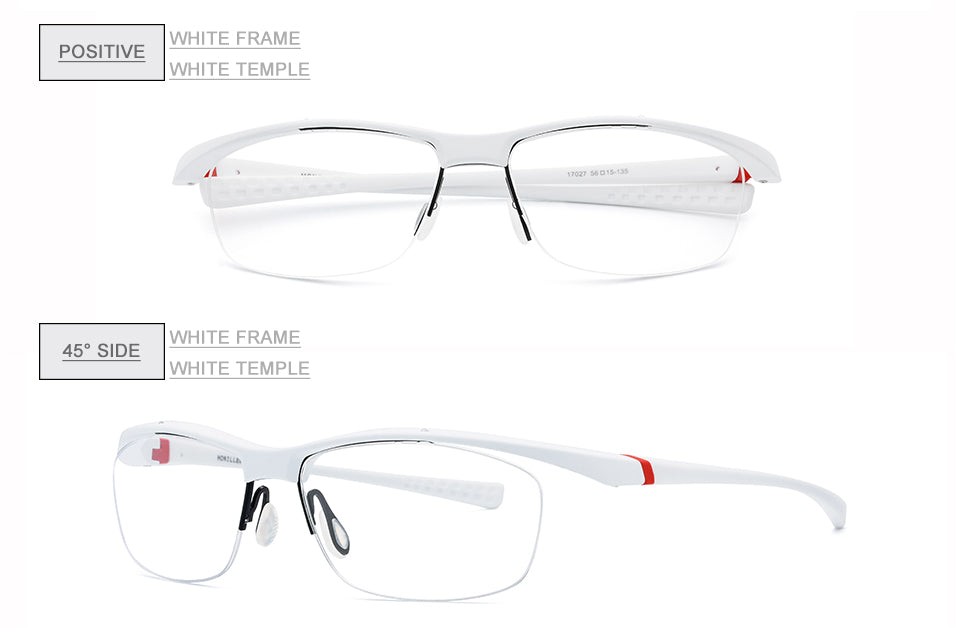 Hdcrafter Men's Semi Rim Rectangle TR 90 Sports Frame Eyeglasses 7027 Full Rim Hdcrafter Eyeglasses