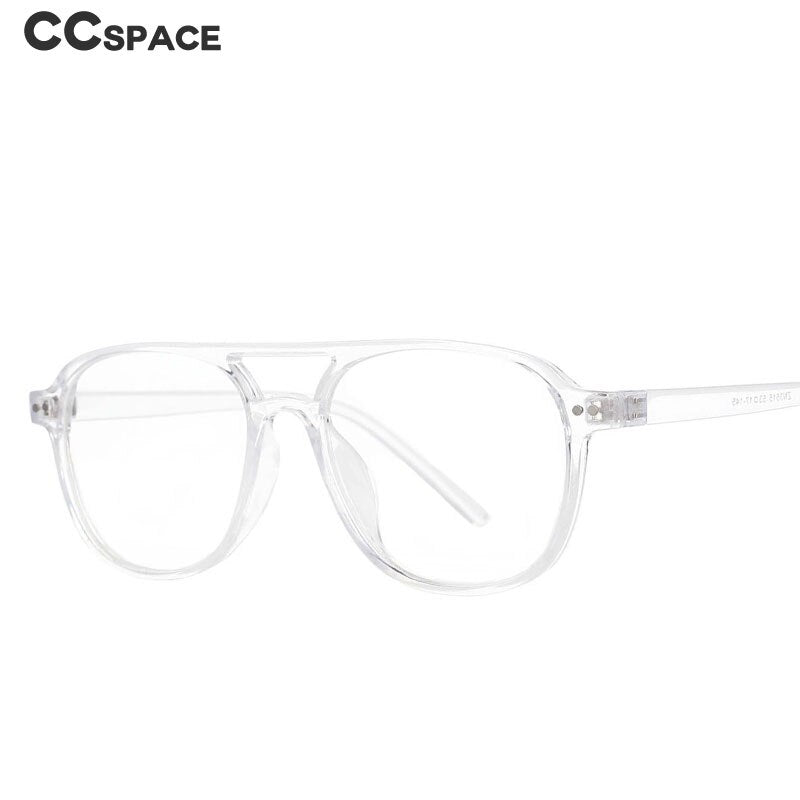 CCspace Unisex Full Rim Square Resin Double Bridge Frame Eyeglasses 53120 Full Rim CCspace