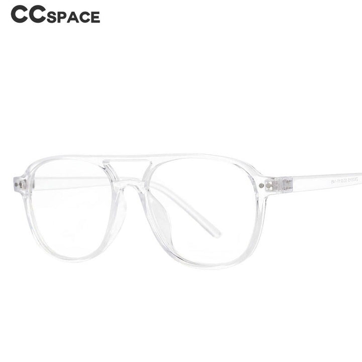 CCspace Unisex Full Rim Square Resin Double Bridge Frame Eyeglasses 53120 Full Rim CCspace