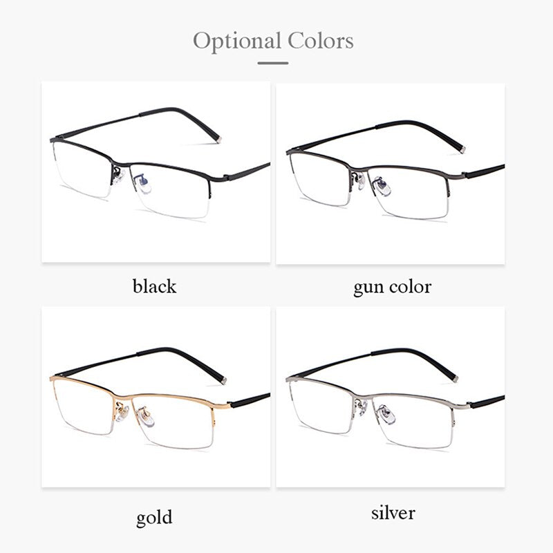 Hotochki Men's Semi Rim Alloy Frame Eyeglasses Z17003 Semi Rim Hotochki