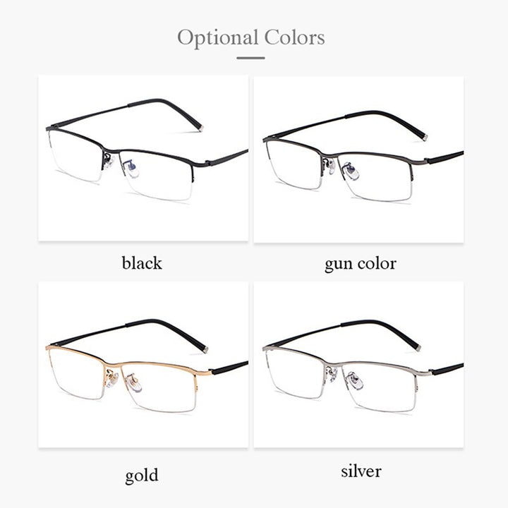 Hotochki Men's Semi Rim Alloy Frame Eyeglasses Z17003 Semi Rim Hotochki