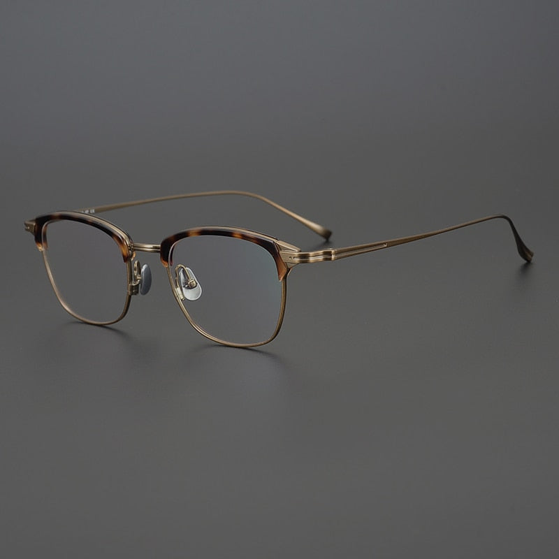 Gatenac Unisex Full Rim Square Titanium Acetate Frame Eyeglasses Gxyj688 Full Rim Gatenac