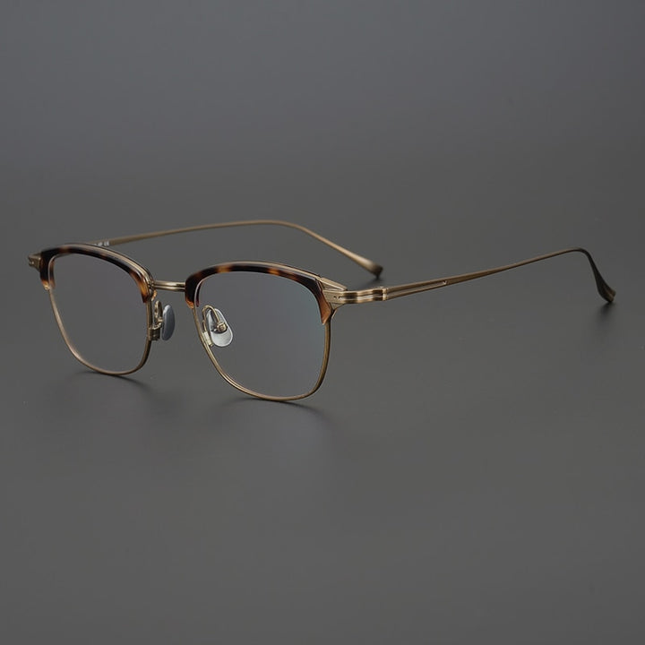 Gatenac Unisex Full Rim Square Titanium Acetate Frame Eyeglasses Gxyj688 Full Rim Gatenac