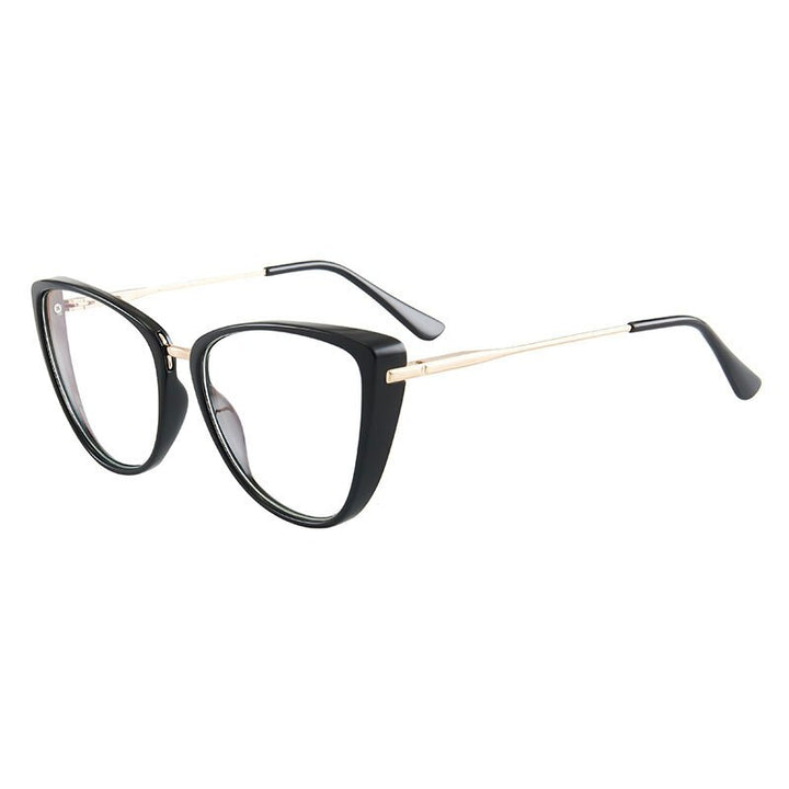Hotony Women's Full Rim TR 90 Resin Cat Eye Frame Eyeglasses 7033 Full Rim Hotony black