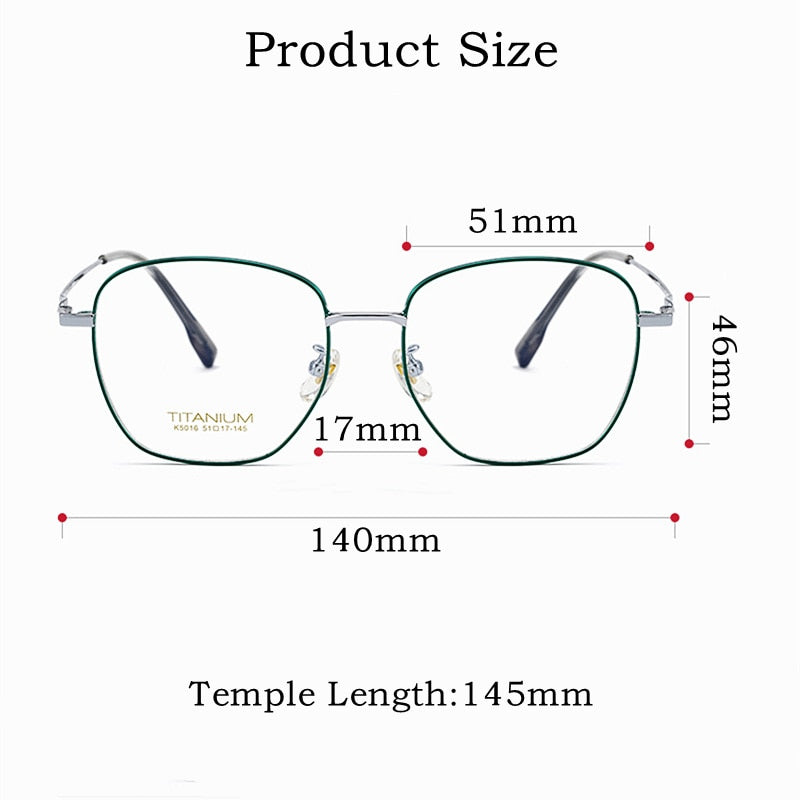 Yimaruili Unisex Full Rim Square Titanium Frame Eyeglasses 02K5016 Full Rim Yimaruili Eyeglasses