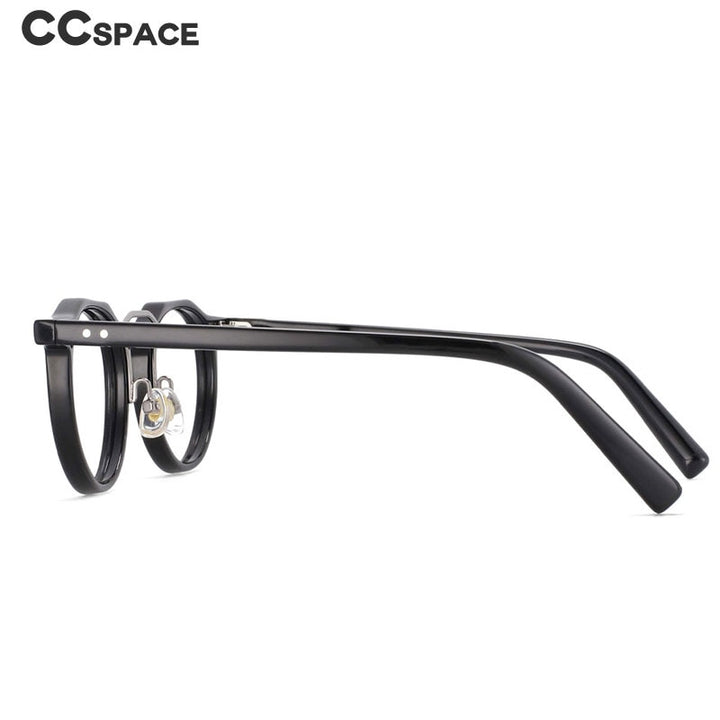 CCSpace Women's Full Rim Round Double Bridge Acetate Alloy Frame Eyeglasses 53894 Full Rim CCspace