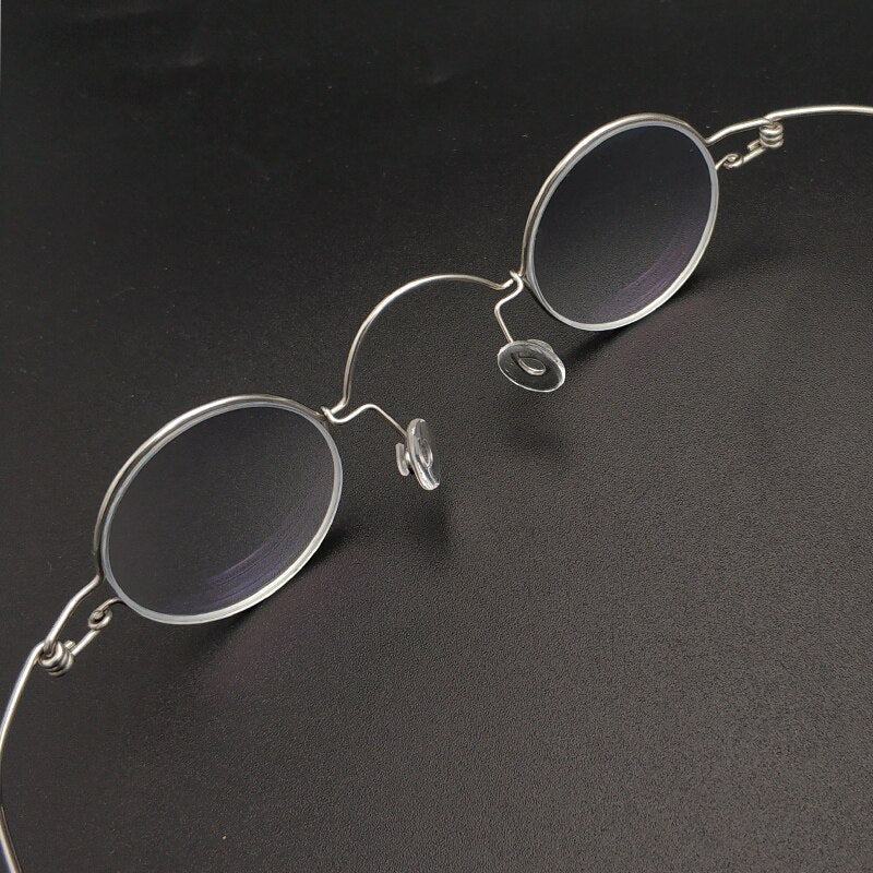 Yujo Unisex Full Rim Small Round Stainless Steel Eyeglasses Y019 Full Rim Yujo