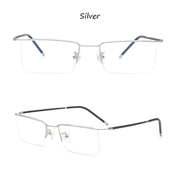 Hotochki Unisex Semi Rim Titanium Alloy Frame Eyeglasses 6341 Semi Rim Hotochki