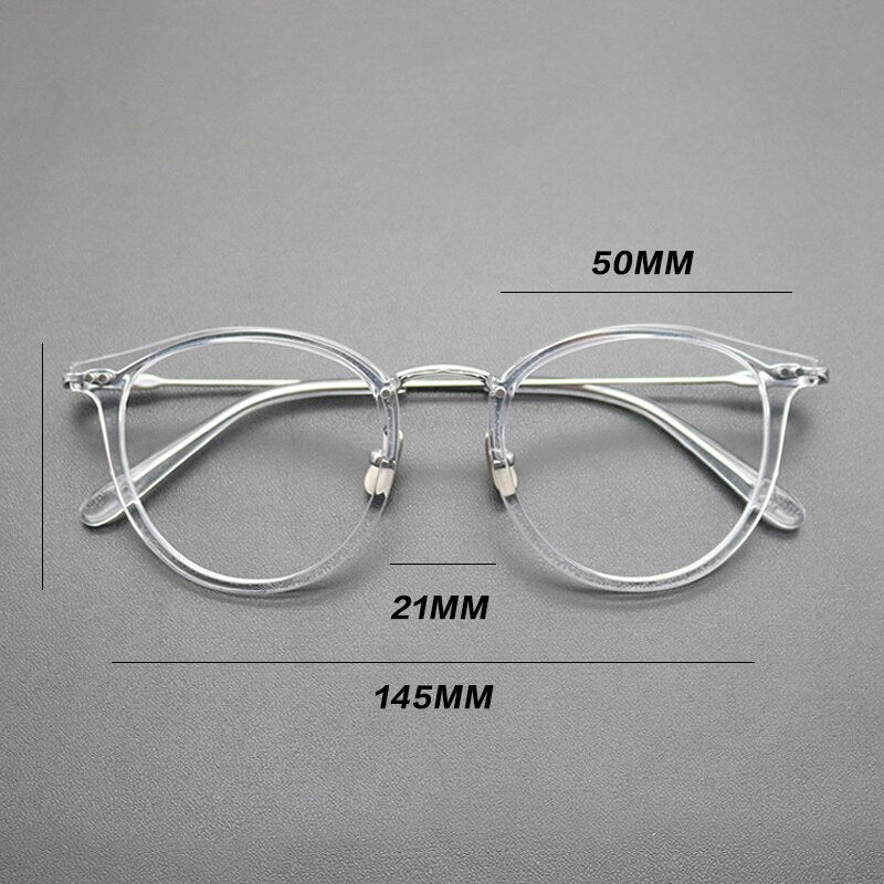 Gatenac Unisex Full Rim Round Titanium Acetate Frame Eyeglasses Gxyj717 Full Rim Gatenac