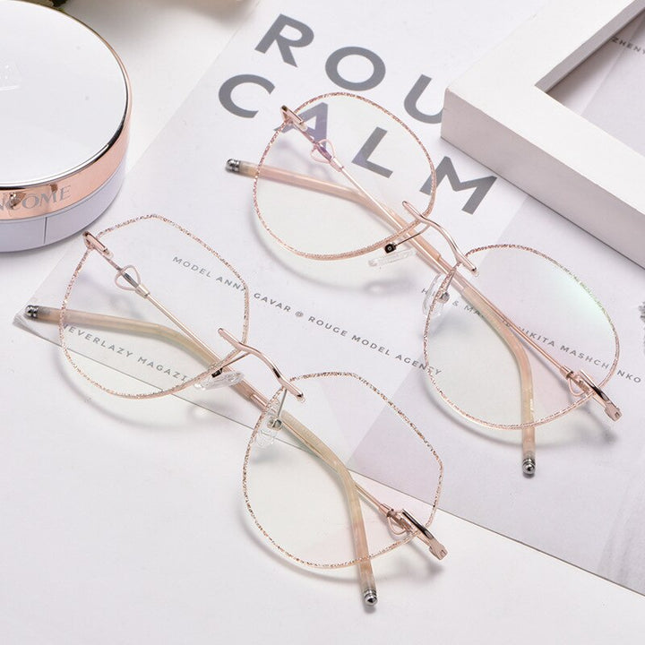 Yimaruili Women's Rimless Alloy Frame Eyeglasses H8170 Rimless Yimaruili Eyeglasses