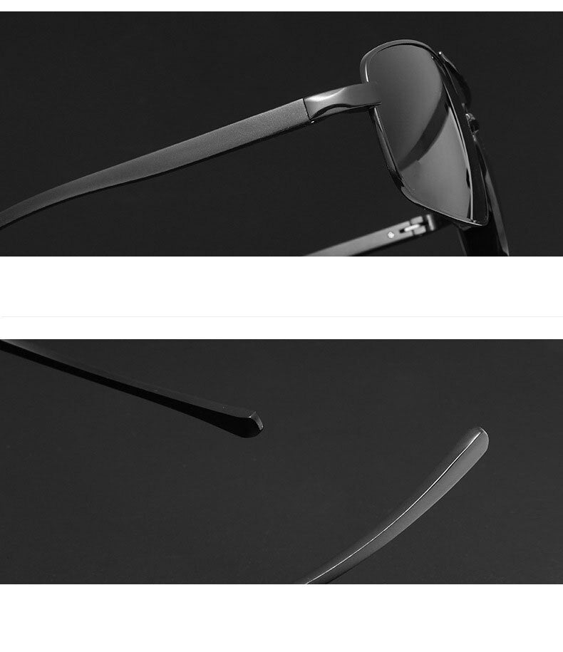 Reven Jate Men's Full Rim Rectangle Alloy Polarized Sunglasses 2458 Sunglasses Reven Jate