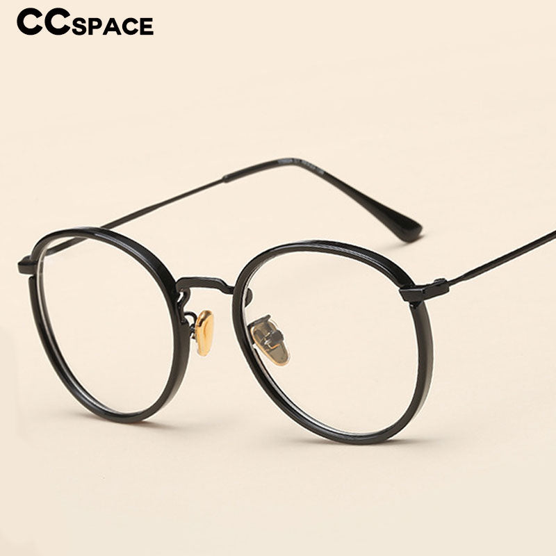 CCspace Women's Full Rim Round Tr 90 Titanium Frame Eyeglasses 49272 Full Rim CCspace
