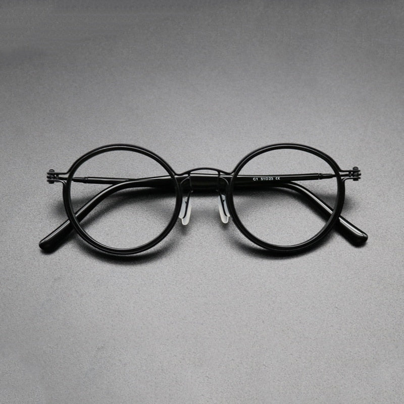 Gatenac Unisex Full Rim Round Titanium Frame Eyeglasses Gxyj639 Full Rim Gatenac Style2 T2