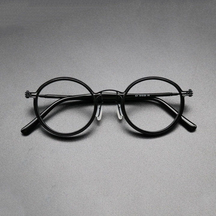 Gatenac Unisex Full Rim Round Titanium Frame Eyeglasses Gxyj639 Full Rim Gatenac Style2 T2