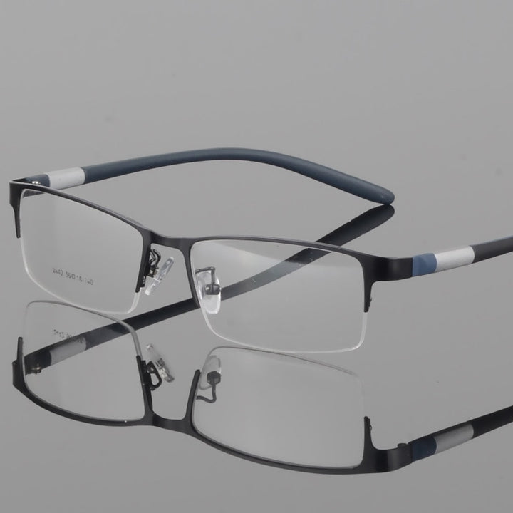 Hotony Unisex Semi Rim Alloy Frame TR 90 Temple Eyeglasses 2242 Semi Rim Hotony