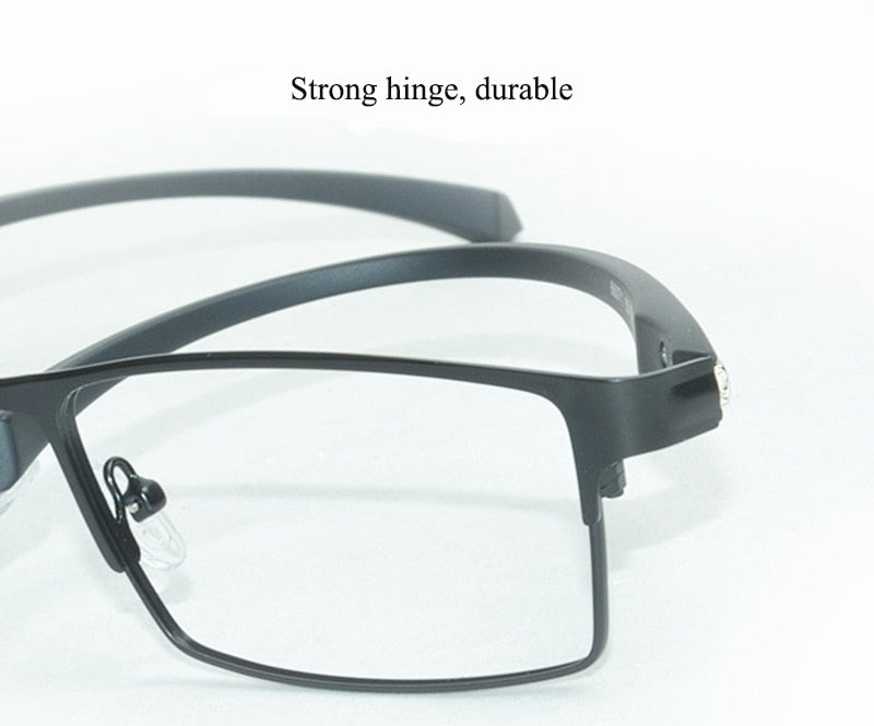 Bclear Men's Semi Rim Square Titanium Alloy Eyeglasses 66071 Semi Rim Bclear