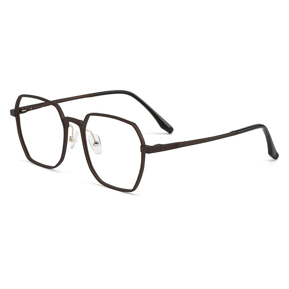 Men's Eyeglasses Hydronalium Frame With Spring Hinges Square Gf9001 Frame Gmei Optical C8  