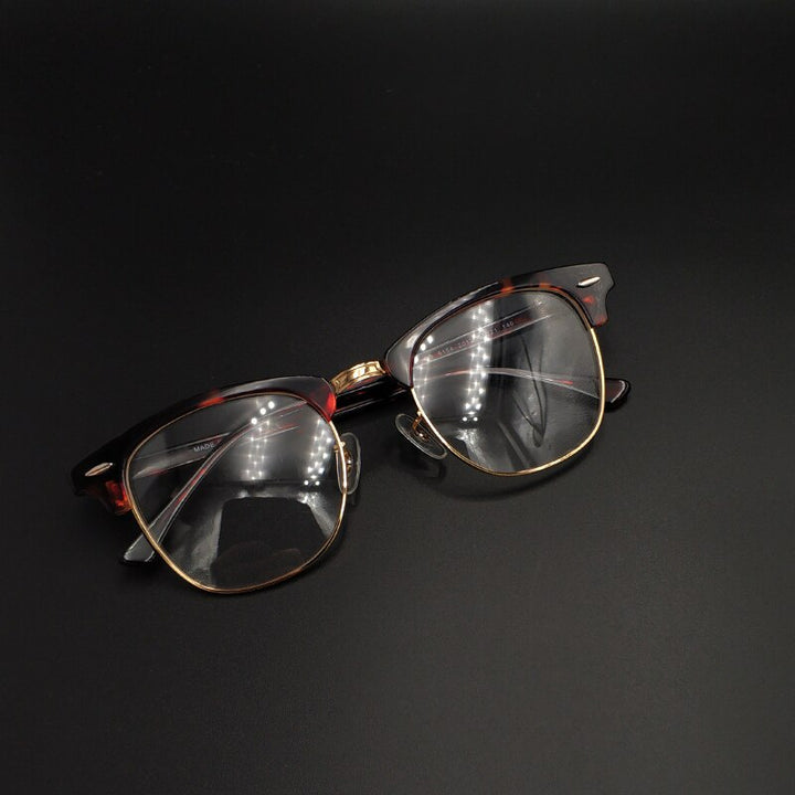Yujo Unisex Full Rim Square Acetate Horn Eyeglasses 5154 Full Rim Yujo