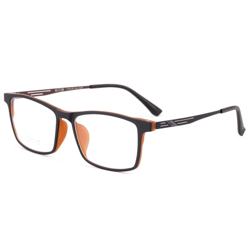 Yimaruili Unisex Full Rim TR 90 Resin β Titanium Frame Eyeglasses Y8883 Full Rim Yimaruili Eyeglasses Black Brown
