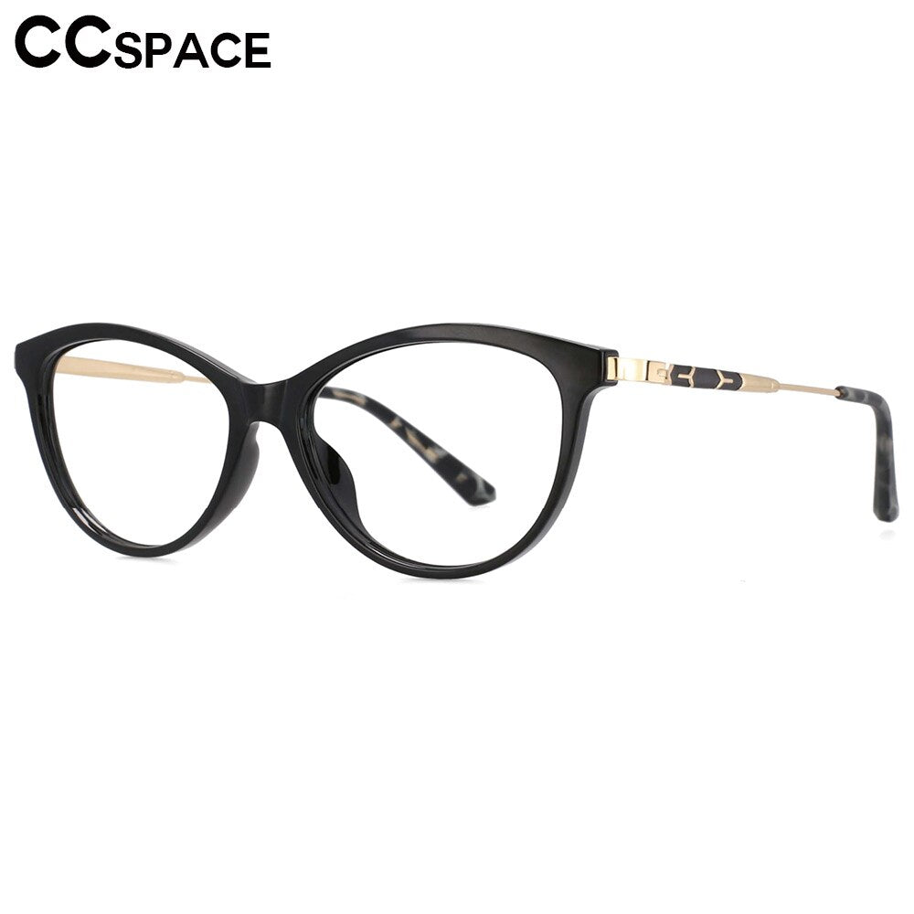 CCspace Unisex Full Rim Cat Eye Tr 90 Titanium Frame Eyeglasses 53754 Full Rim CCspace