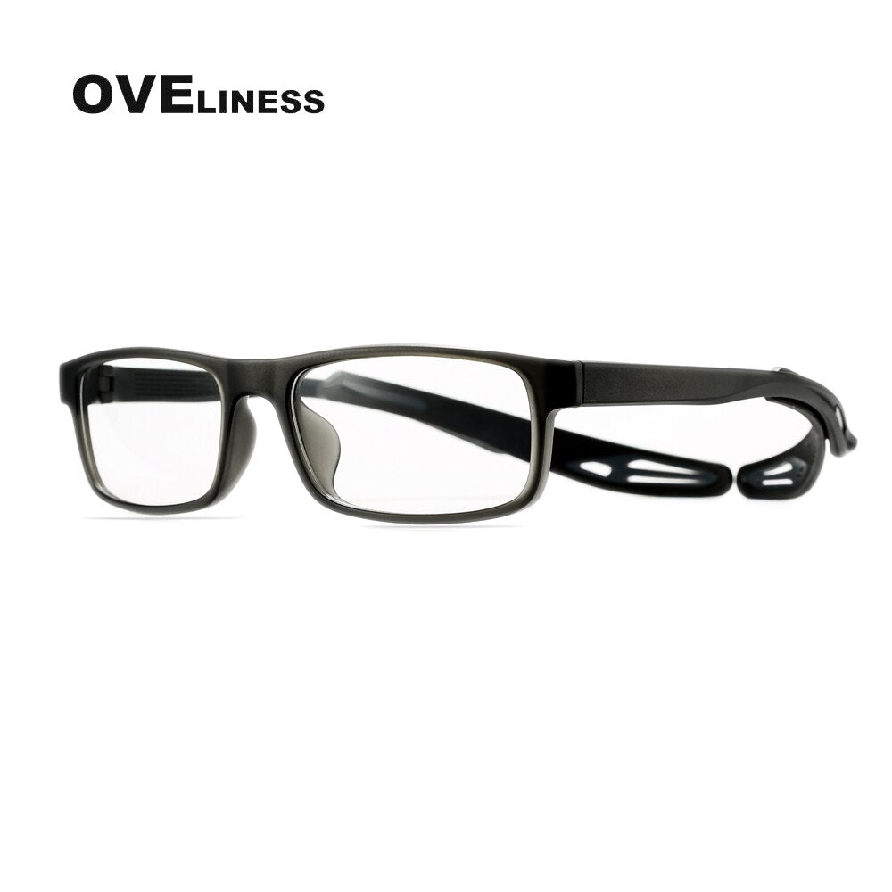 Oveliness Unisex Full Rim Square Tr 90 Titanium Sport Eyeglasses Olad55p Full Rim Oveliness grey c002