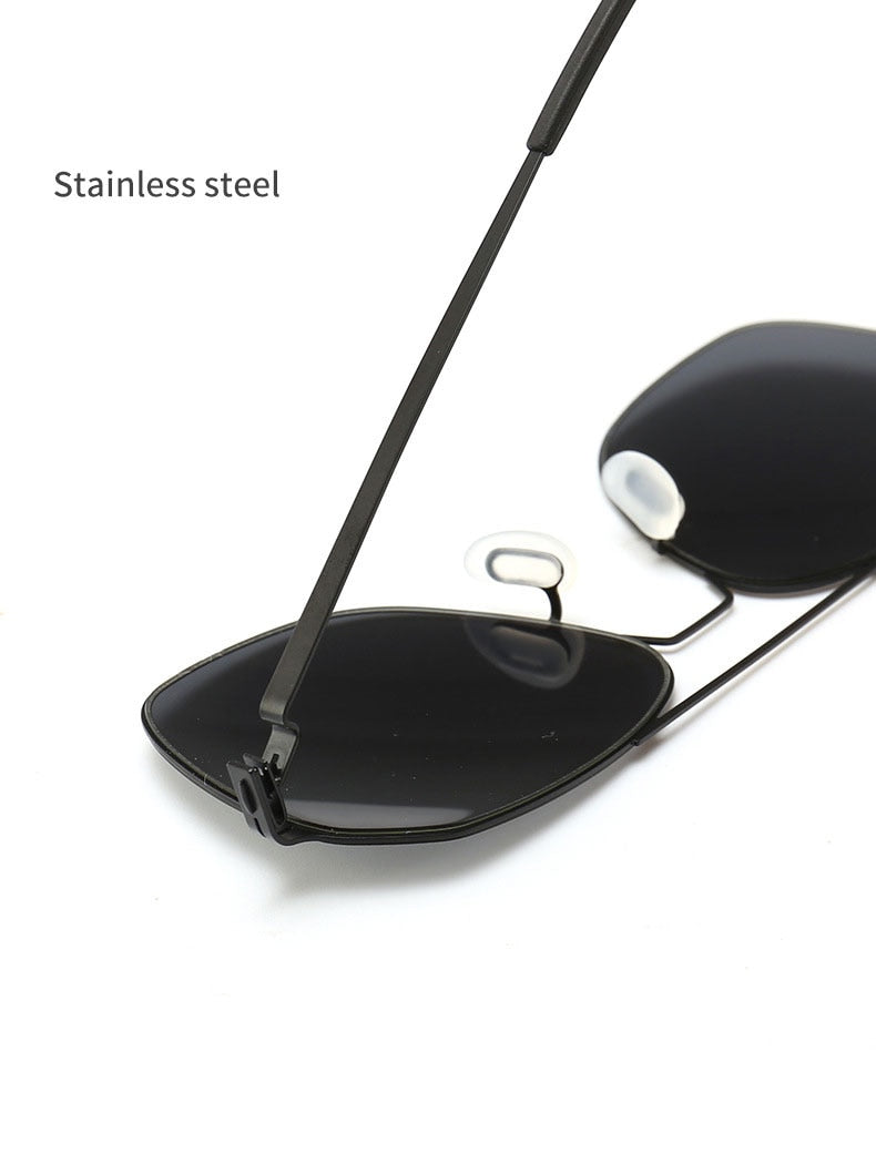 Reven Jate Men's Full Rim Square Double Bridge Alloy Polarized Sunglasses 7704 Sunglasses Reven Jate