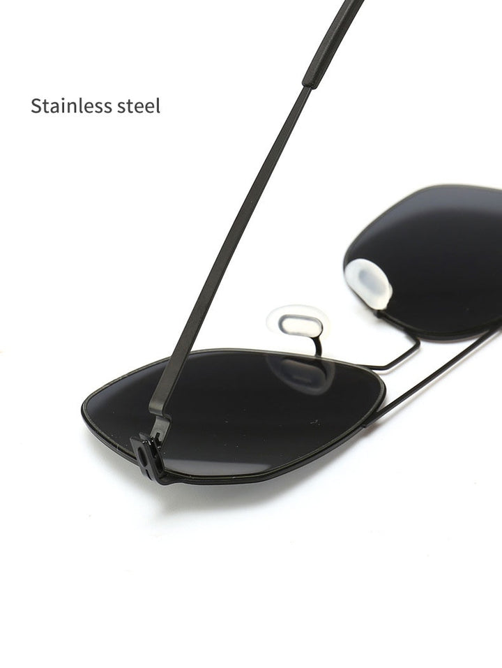 Reven Jate Men's Full Rim Square Double Bridge Alloy Polarized Sunglasses 7704 Sunglasses Reven Jate