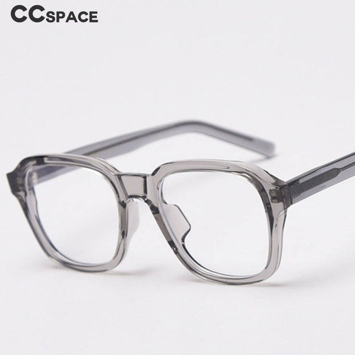 CCspace Women's Full Rim Square Tr 90 Titanium Frame Acetate Leg Eyeglasses 49354 Full Rim CCspace