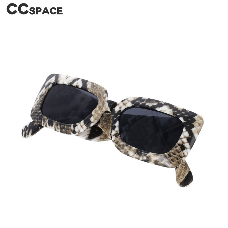 CCspace Women's Full Rim Rectangle Resin Snake Skin Python Frame Sunglasses 53026 Sunglasses CCspace Sunglasses