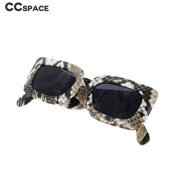 CCspace Women's Full Rim Rectangle Resin Snake Skin Python Frame Sunglasses 53026 Sunglasses CCspace Sunglasses