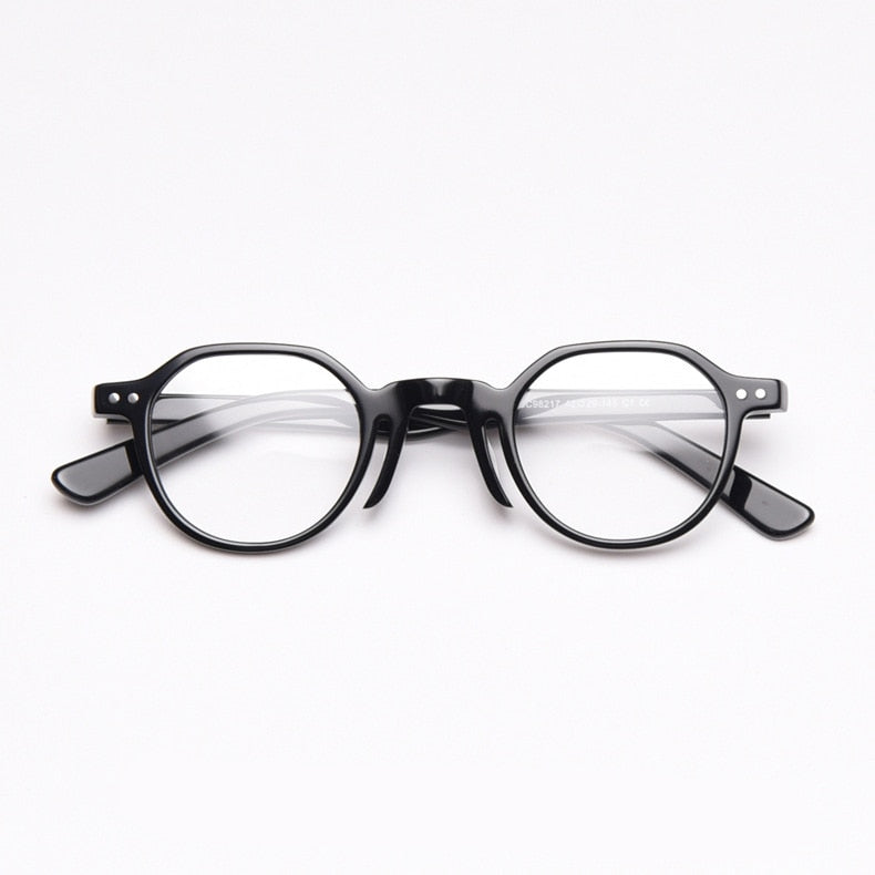 CCspace Unisex Full Rim Round Acetate Frame Eyeglasses 49806 Full Rim CCspace C1Black