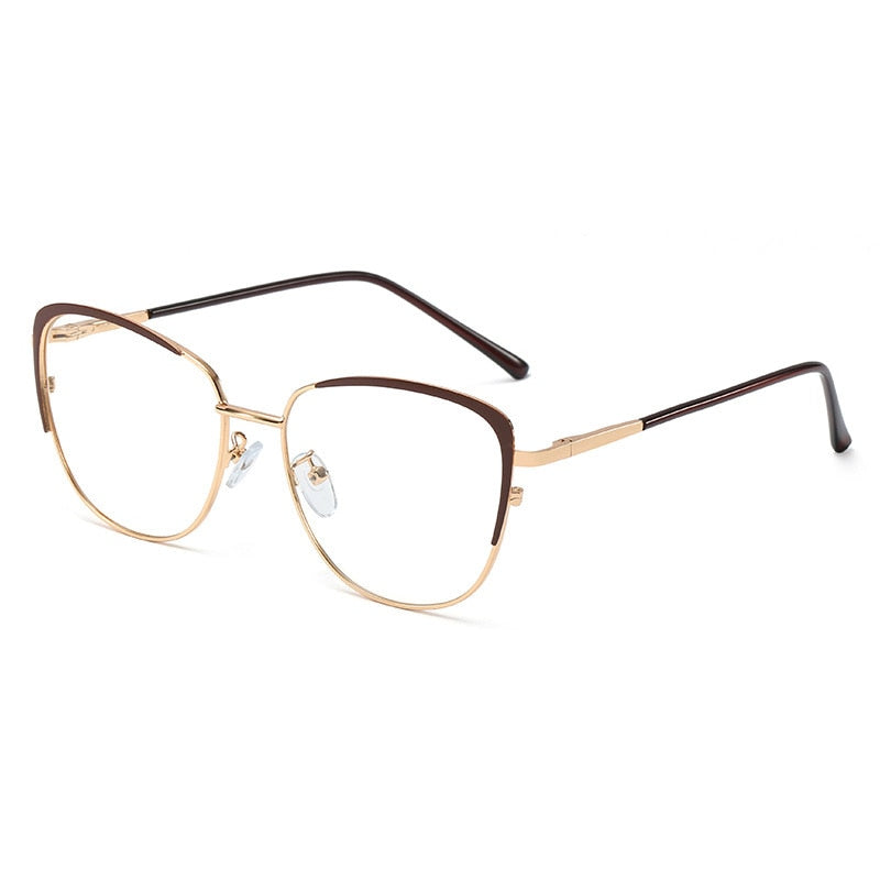 CCspace Unisex Full Rim Cat Eye Alloy Frame Eyeglasses 48183 Full Rim CCspace C9coffee