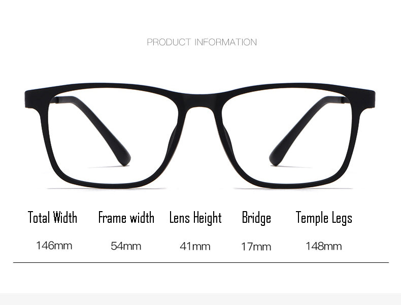 Hotony Unisex Full Rim Square TR 90 Resin Frame Eyeglasses Hr3068 Full Rim Hotony