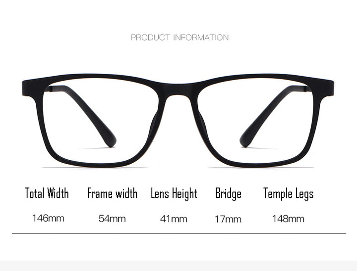 Hotony Unisex Full Rim Square TR 90 Resin Frame Eyeglasses Hr3068 Full Rim Hotony