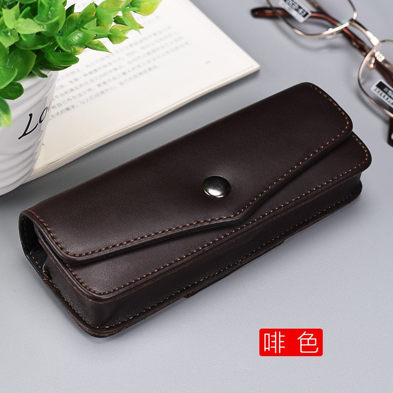 Men's Wearable PU Leather Eyeglass Case Box For Belts Case Cubojue Case