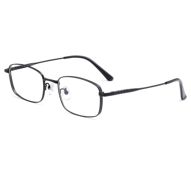 Hotochki Unisex Full Rim Titanium Alloy IP Plated Frame Eyeglasses P15303 Full Rim Hotochki black