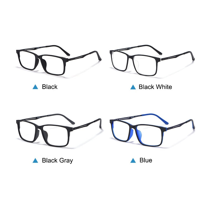 Hotony Unisex Full Rim TR 90 Square Frame Titanium Temple Eyeglasses 8838 Full Rim Hotony