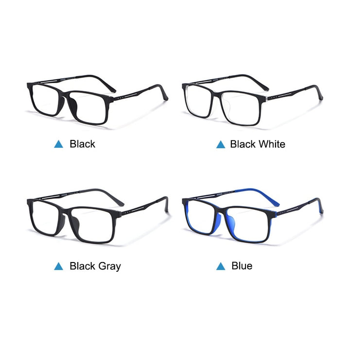 Hotony Unisex Full Rim TR 90 Square Frame Titanium Temple Eyeglasses 8838 Full Rim Hotony
