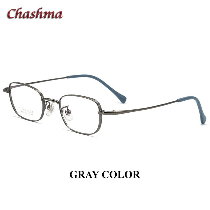 Chashma Ottica Unisex Full Rim Square Titanium Eyeglasses 835 Full Rim Chashma Ottica Gray