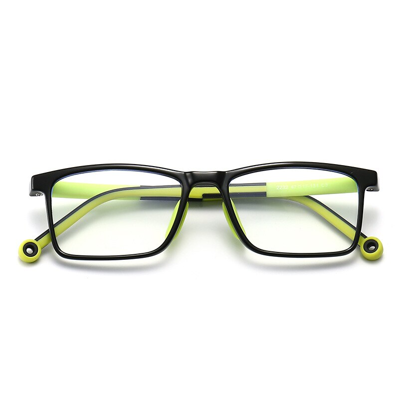 Yimaruili Unisex Children's Full Rim TR 90 Resin Frame Eyeglasses 2232 Full Rim Yimaruili Eyeglasses Black Green C3