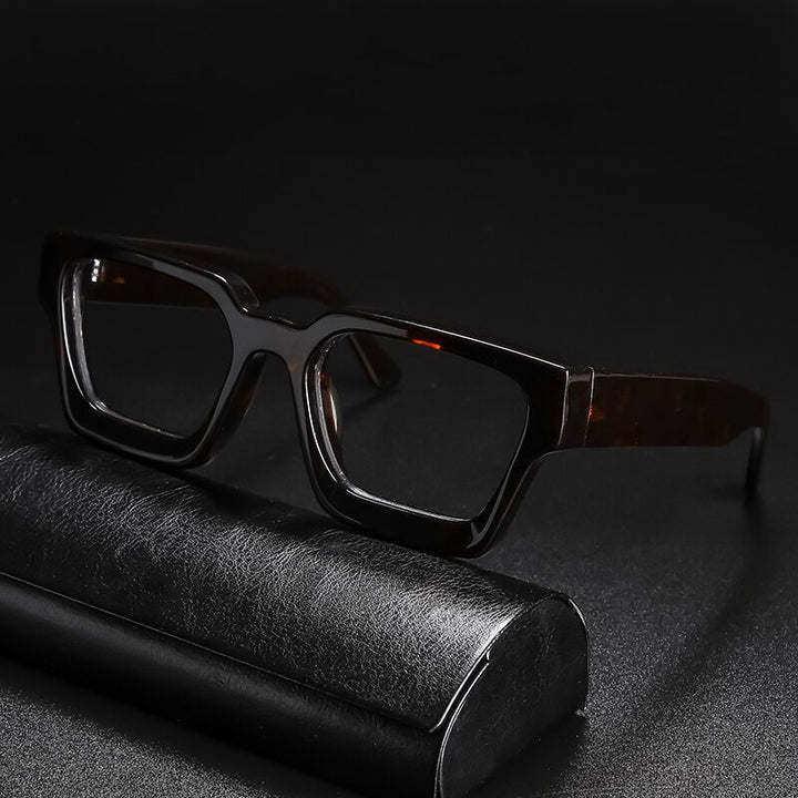 Gatenac Unisex Full Rim Square Acetate Frame Eyeglasses Gxyj724 Full Rim Gatenac