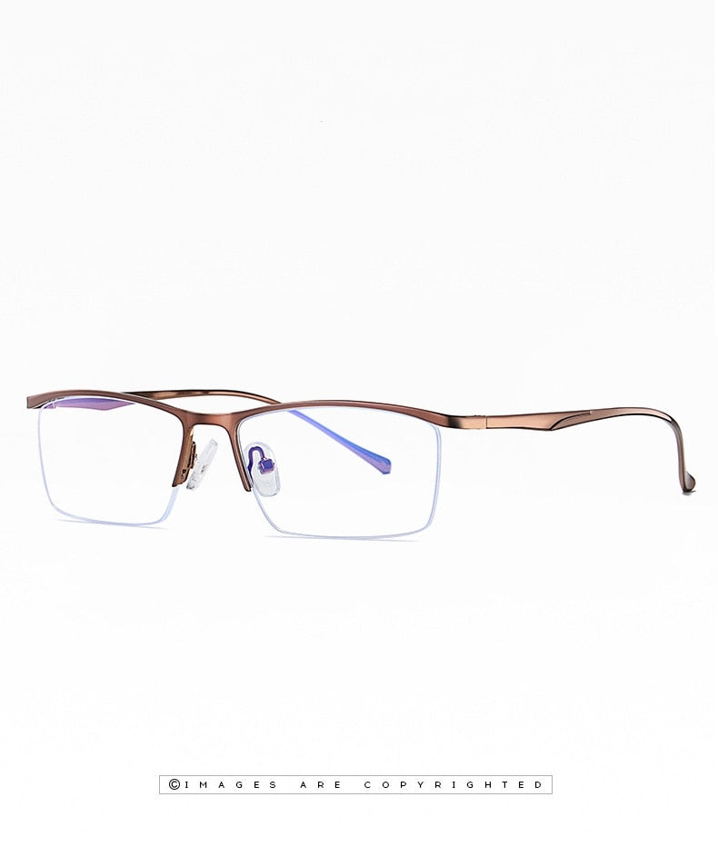 Yimaruili Men's Semi Rim Alloy Frame Eyeglasses 5910 Semi Rim Yimaruili Eyeglasses