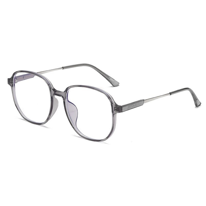 Hotony Unisex Full Rim Polygonal Square TR 90 Resin Frame Eyeglasses 60153 Full Rim Hotony gray