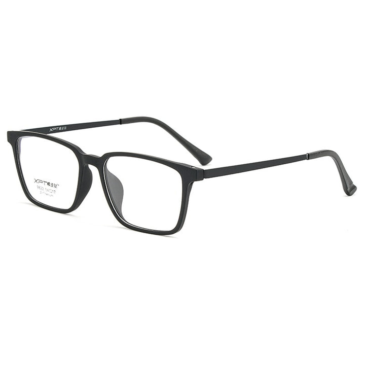 Yimaruili Men's Full Rim Square β Titanium TR 90 Resin Frame Eyeglasses 9822 Full Rim Yimaruili Eyeglasses Black