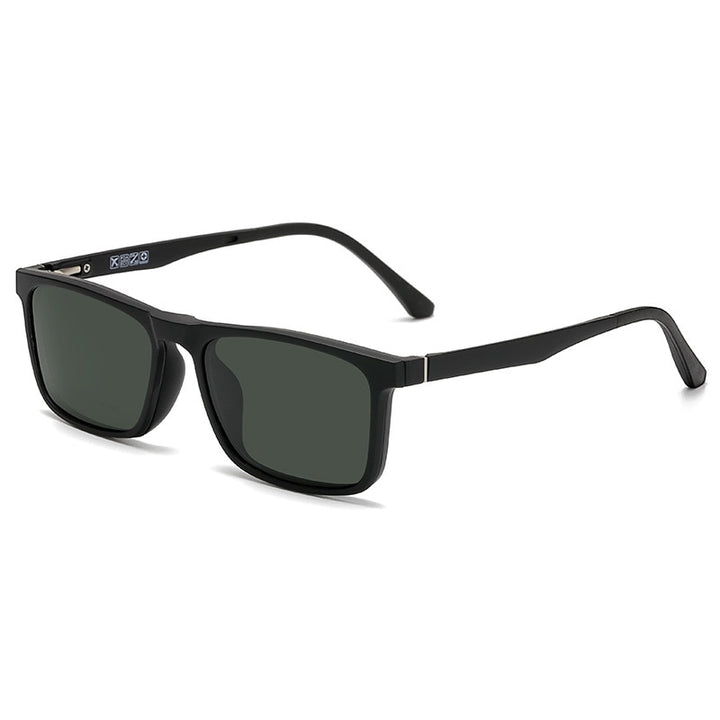 Yimaruili Unisex Full Rim Resin Frame Eyeglasses With Polarized Lens Magnetic Clip On Sunglasses 2146 With Clip Ons Yimaruili Eyeglasses