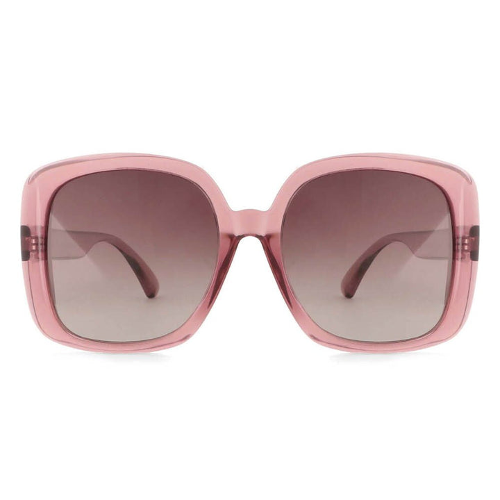 CCspace Women's Full Rim Oversized Square Resin Frame Sunglasses 53656 Sunglasses CCspace Sunglasses Purple