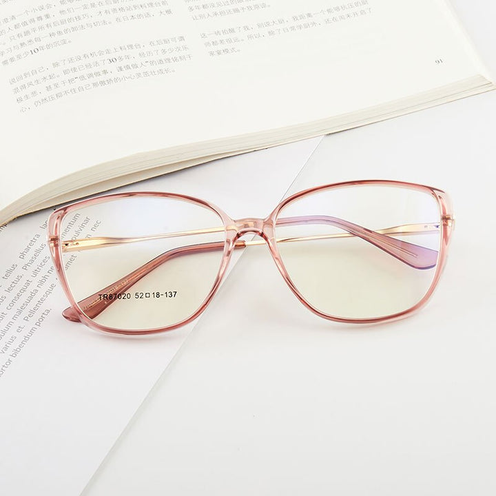 Hotony Women's Full Rim TR 90 Resin Cat Eye Frame Eyeglasses 7020 Full Rim Hotony
